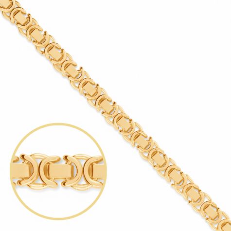 9ct Yellow Gold Solid Heavy Italian Made Byzantine Chain - 5.25mm