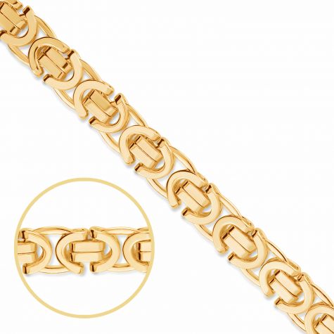 9ct Yellow Gold Solid Heavy Italian Made Byzantine Chain - 7.25mm 