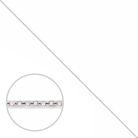 9ct White Gold Solid Italian Made Diamond Cut Trace Chain - 1.2mm - 16"