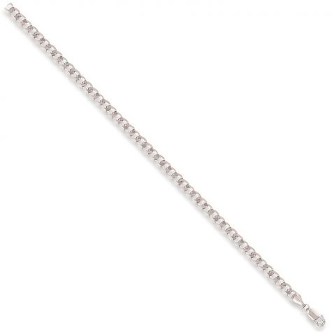 9ct White Gold italian Made Bevelled Curb Chain - 3.7mm  - 16" - 28"