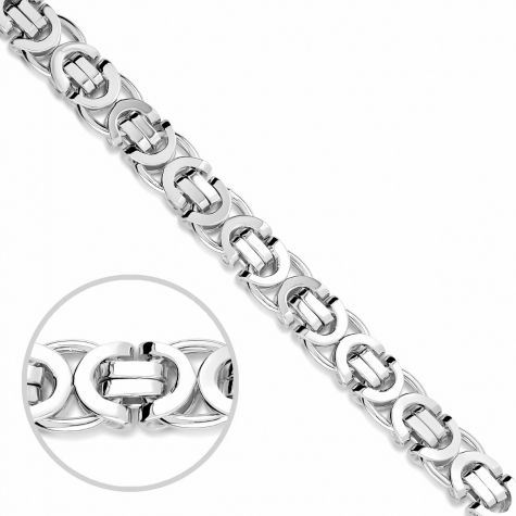 9ct White Gold Solid Italian Made Heavy Byzantine Chain - 5.75mm 