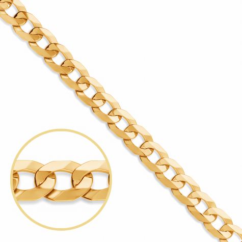 9ct Yellow Gold Solid Classic Italian Made Curb Chain - 5.5mm 