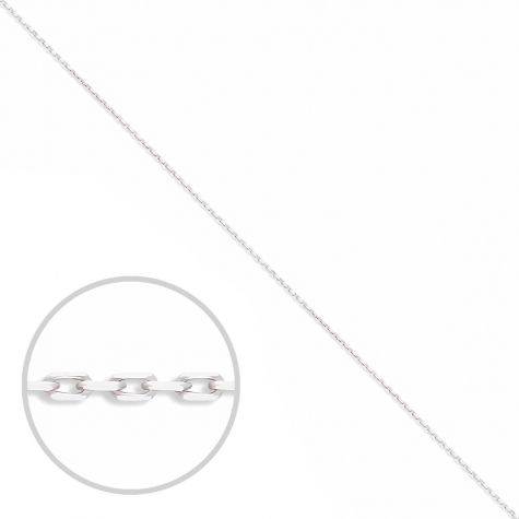 9ct White Gold Solid Diamond-Cut Oval Belcher Chain - 2.3mm 