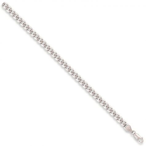 9ct White Gold Italian Made Flat Solid curb chain - 2.8mm - 16"-24"