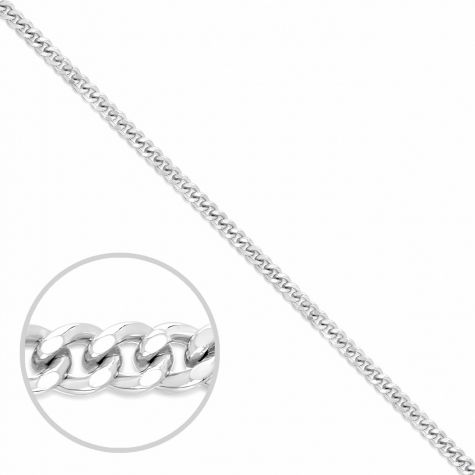 18ct White Gold Solid Classic Italian Made Curb Chain - 1.85mm 