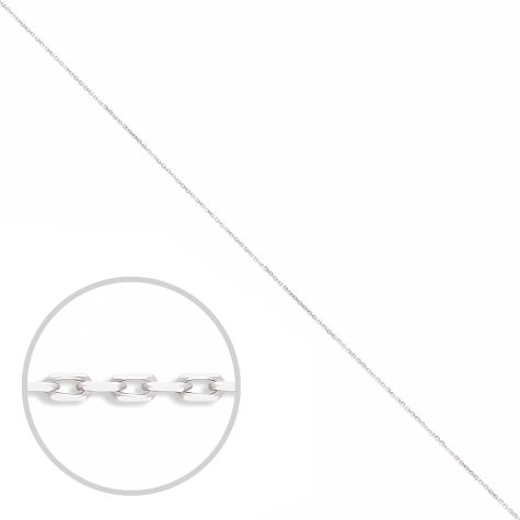 9ct White Gold Solid Diamond Cut Italian Made Belcher Chain - 0.8mm - 18"