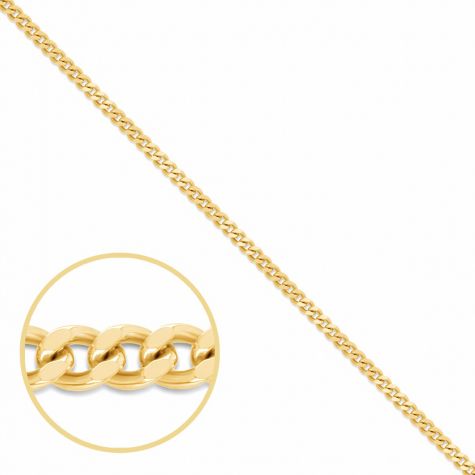 18ct Yellow Gold Solid Classic Italian Made Curb Chain - 1.90mm 