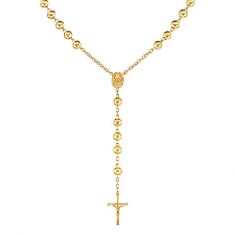 9ct Yellow Gold Solid Rosary Beads Chain - 7.5mm - 28"