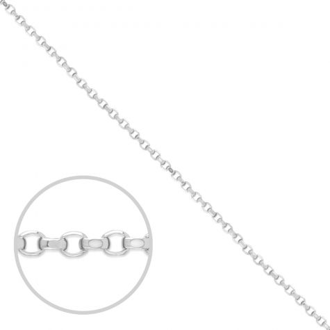 18ct White Gold Solid Fine Diamond-cut Belcher Chain - 1.2mm 