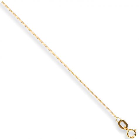 9ct Yellow Gold Italian Made Fine curb chain - 0.80mm  - 18"