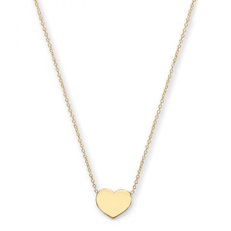 9ct Yellow Gold Polished Heart Necklace  - 16" - 18" Adjustable