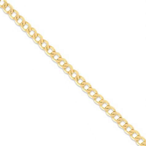 9ct Yellow Gold Semi Solid Italian Made Classic Curb Chain - 4.8mm