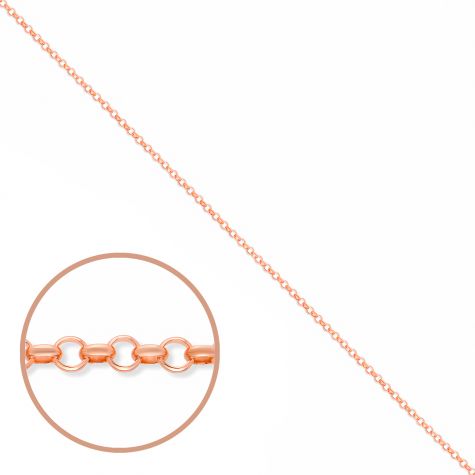 9ct Rose Gold Solid Italian Made Round Belcher Chain - 1.6mm