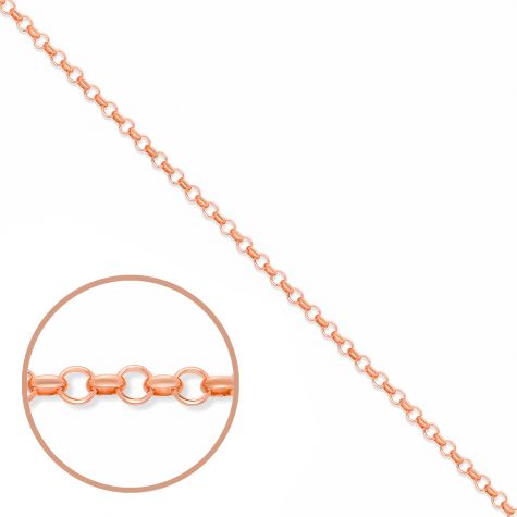 9ct Rose Gold Solid Italian Made Round Belcher Chain  - 2.6mm
