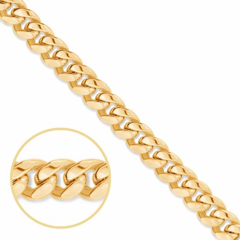 9ct Yellow Gold Semi Solid Classic Miami Cuban Chain - 6mm