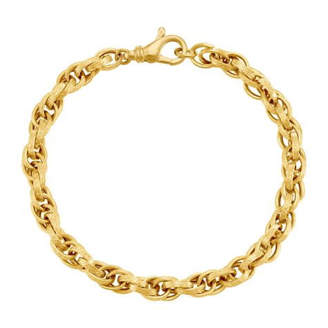 9ct Yellow Gold Prince Of Wales Bracelet - 5.75mm - 7" - Ladies