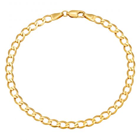 9ct Yellow Gold Classic Curb Bracelet - 4.5mm - 7" - Ladies