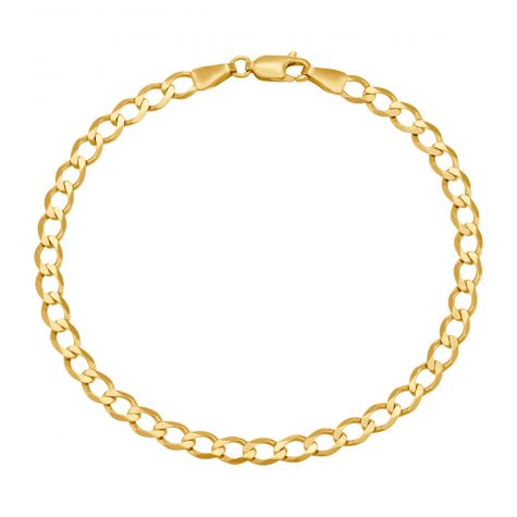9ct Yellow Gold Classic Curb Bracelet - 4.5mm - 6" - Babies