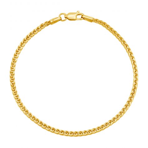 9ct Yellow Gold Italian Made Spiga Bracelet - 7" - 2.5mm - Ladies