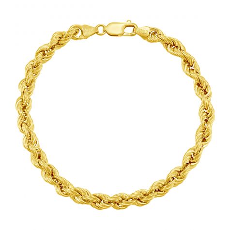 9ct Yellow Gold Italian Rope Bracelet - 6.3mm - 7" - Ladies