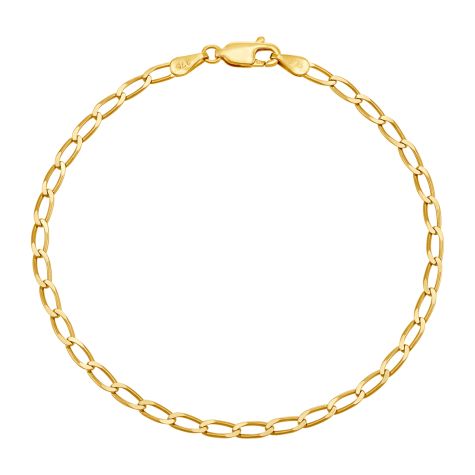 9ct Yellow Gold Italian Rada Curb Bracelet - 3mm - 7" - Ladies