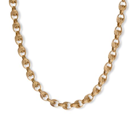 9ct Yellow Gold Solid Heavy Large Ornate Tulip Chain - 12mm Wide - Lengths 22"-30" (SIZE 3)
