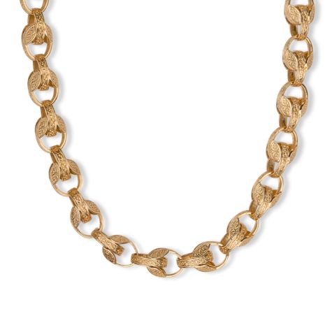 9ct Yellow Gold Solid Heavy Large Ornate Tulip Chain - 13.5mm - 22"-30" Length (SIZE 4)
