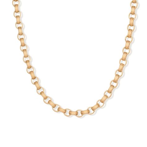 9ct Solid Yellow Gold Ornate Patterned Oval Belcher Chain – 7mm, 3.5mm Thick - 22"30" (Size 1)