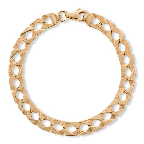 9ct Gold Solid Snake Pattern Square Curb Bracelet - 9mm Wide, 9" Long - Gents (SIZE 2)