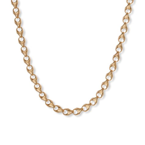 9ct Yellow Gold Solid Fully Patterned Acorn Link Chain - 7.5mm Wide, Lengths 20"-30" (SIZE 1)