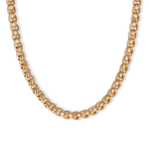 9ct Solid Yellow Gold Ornate Pattern Rollerball Belcher Chain - 7.5mm - 30" - Ex Display