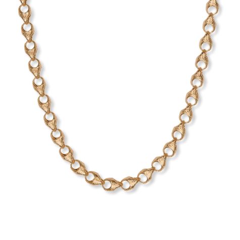 9ct Yellow Gold Solid Fully Patterned Acorn Link Chain - 8.5mm Wide, Lengths 20" - 30" (SIZE 2)