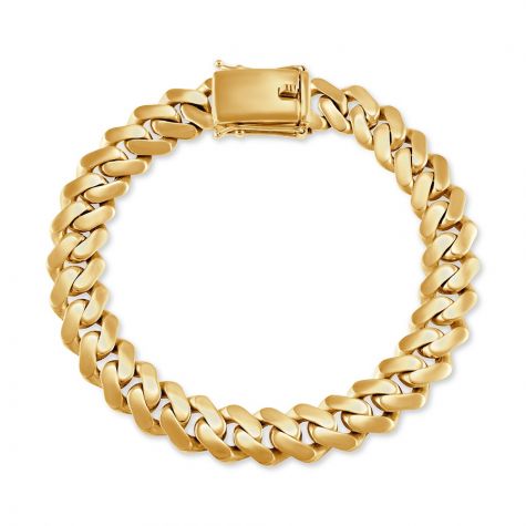9ct Yellow Gold Solid Miami Cuban Bracelet - 11mm - 8.5" - Gents