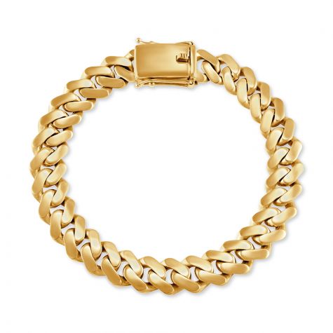 9ct Yellow Gold Solid  Miami Cuban Bracelet - 11mm - 8.5"- Gents