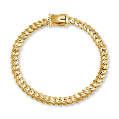 9ct Solid Yellow Gold Miami Cuban Link Bracelet - 6mm- 8" - Gents
