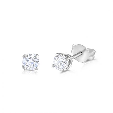 18ct White Gold 0.61ct Diamond Claw Set Stud Earrings - 5mm 