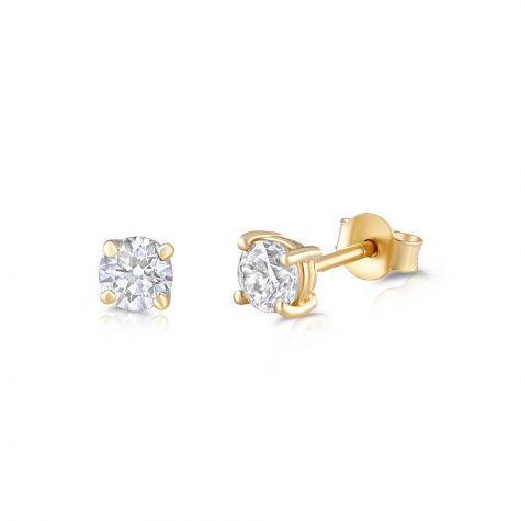 18ct Yellow Gold 0.60ct Diamond Claw Set Stud Earrings  - 5.5mm