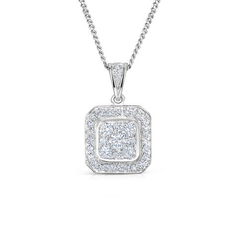 18ct White Gold 0.50ct Diamond Necklace - 11 mm