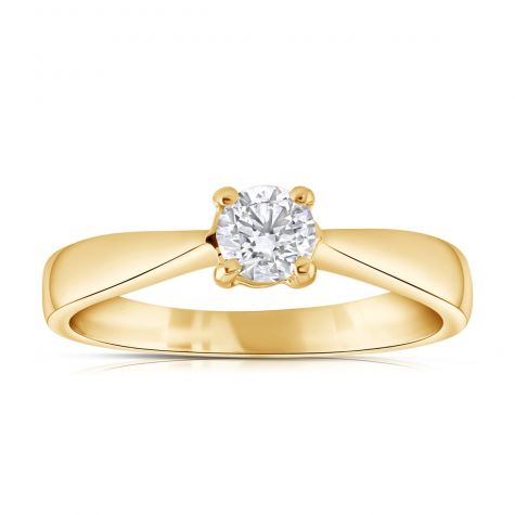 18ct Yellow Gold 0.25ct Diamond Solitaire Engagement Ring