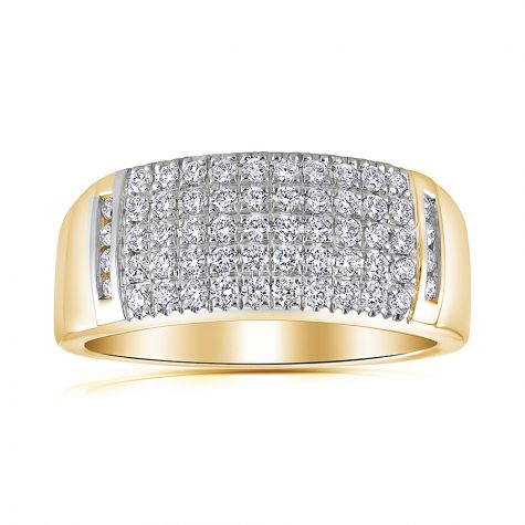 9ct Yellow Gold 0.50ct Diamond Bombay Ring