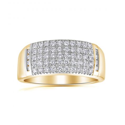 9ct Yellow Gold 0.50ct Diamond Bombay Ring