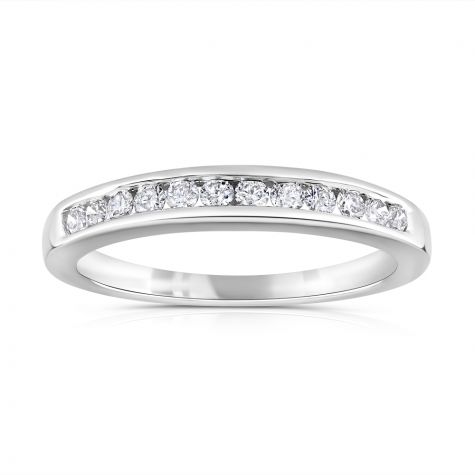 18ct White Gold Solid 0.25ct Diamond Eternity Ring - Certified
