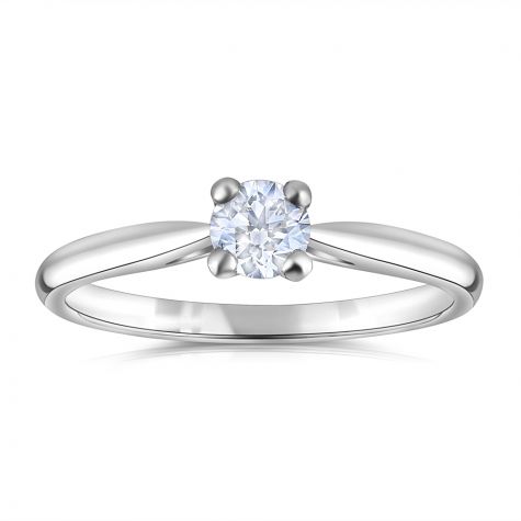 Platinum 0.25ct G/H-Si Diamond Engagement Ring 