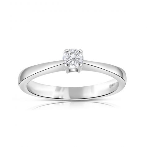 9ct White Gold Classic 0.15ct Diamond Engagement Ring