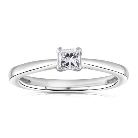 18ct White Gold 0.25ct Princess Cut Diamond Engagement Ring