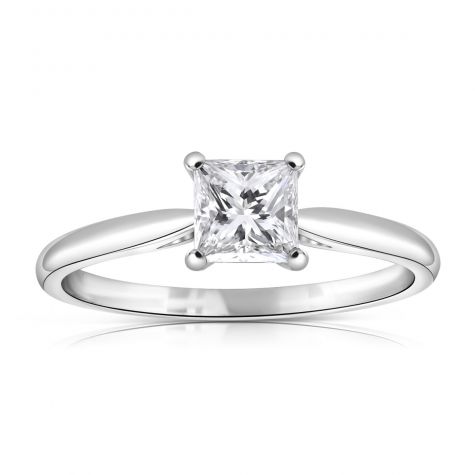 18ct White Gold 0.50ct Princess Cut Diamond Engagement Ring
