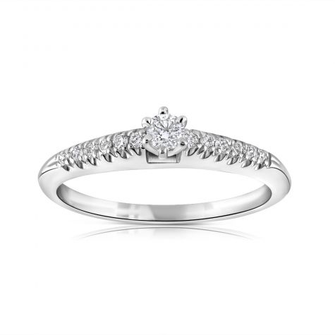 9ct White Gold 0.17ct Diamond Engagement Ring