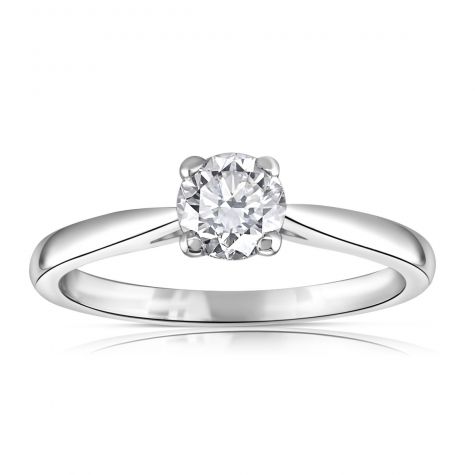 Platinum 0.50ct Diamond Solitaire Engagement Ring 