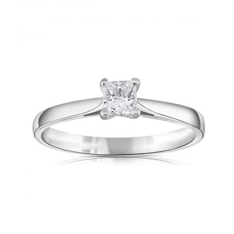 Platinum 0.25ct Diamond Princess Cut Solitaire Ring 