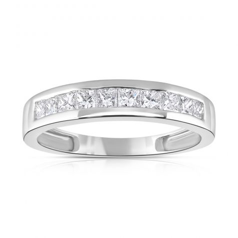 Platinum 0.50ct Diamond Princess Cut Eternity Ring